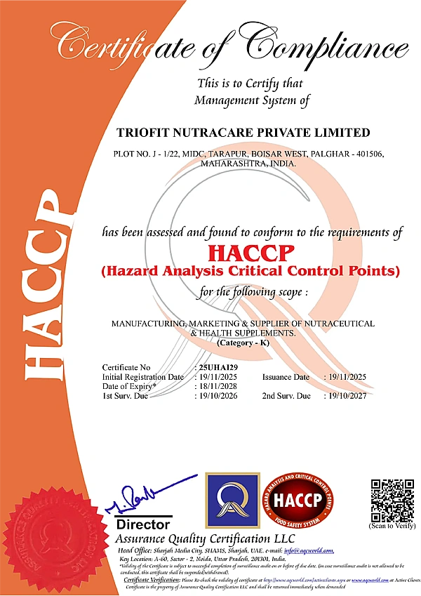 HACCP Certificate Certificate — Hartman Enterprises LLP